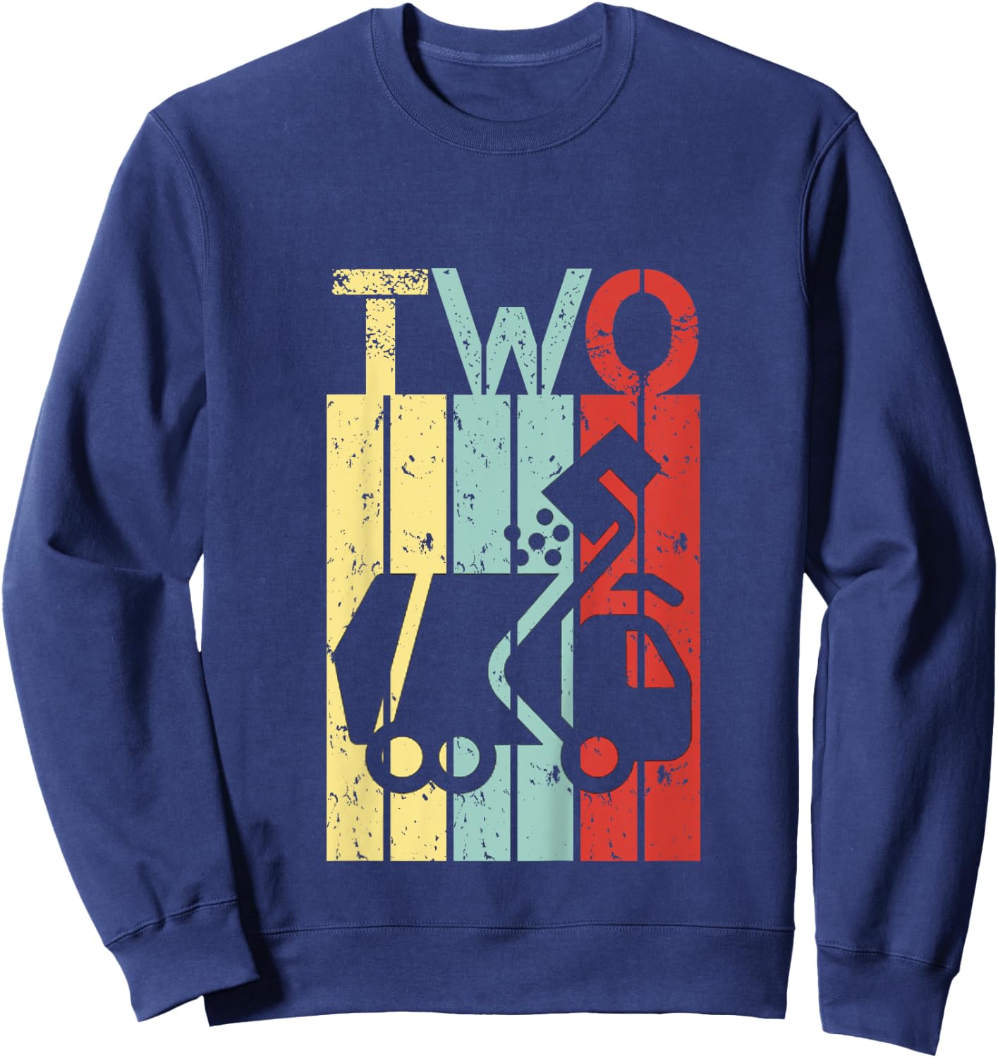 2 Year Old Garbage Truck Birthday Boy Girl 2nd birthday Sweatshirt - Sweatshirt | Navy