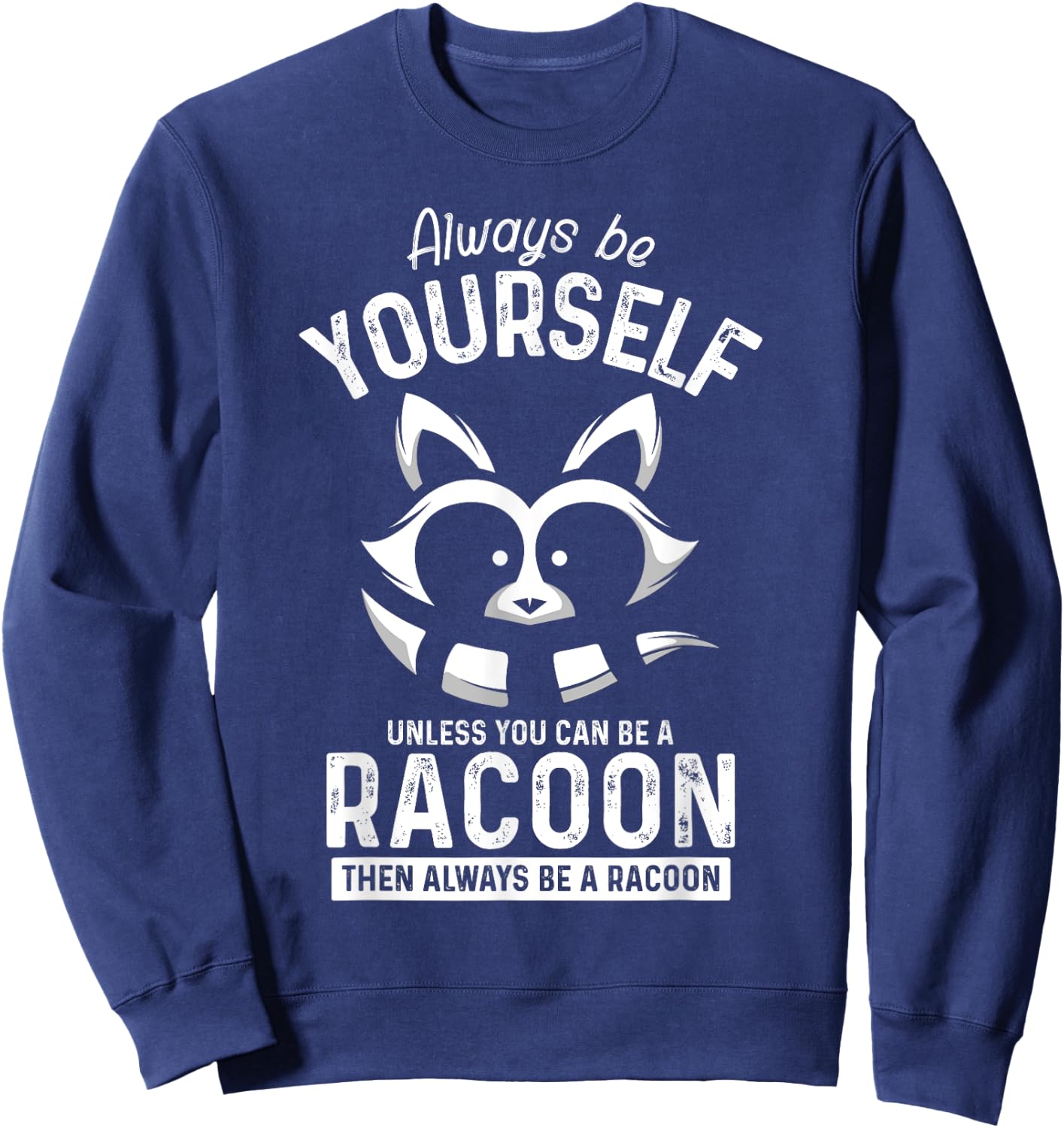 Funny Animal Gift Cute Adorable Men Boys Kids Racoon Sweatshirt - Sweatshirt | Navy