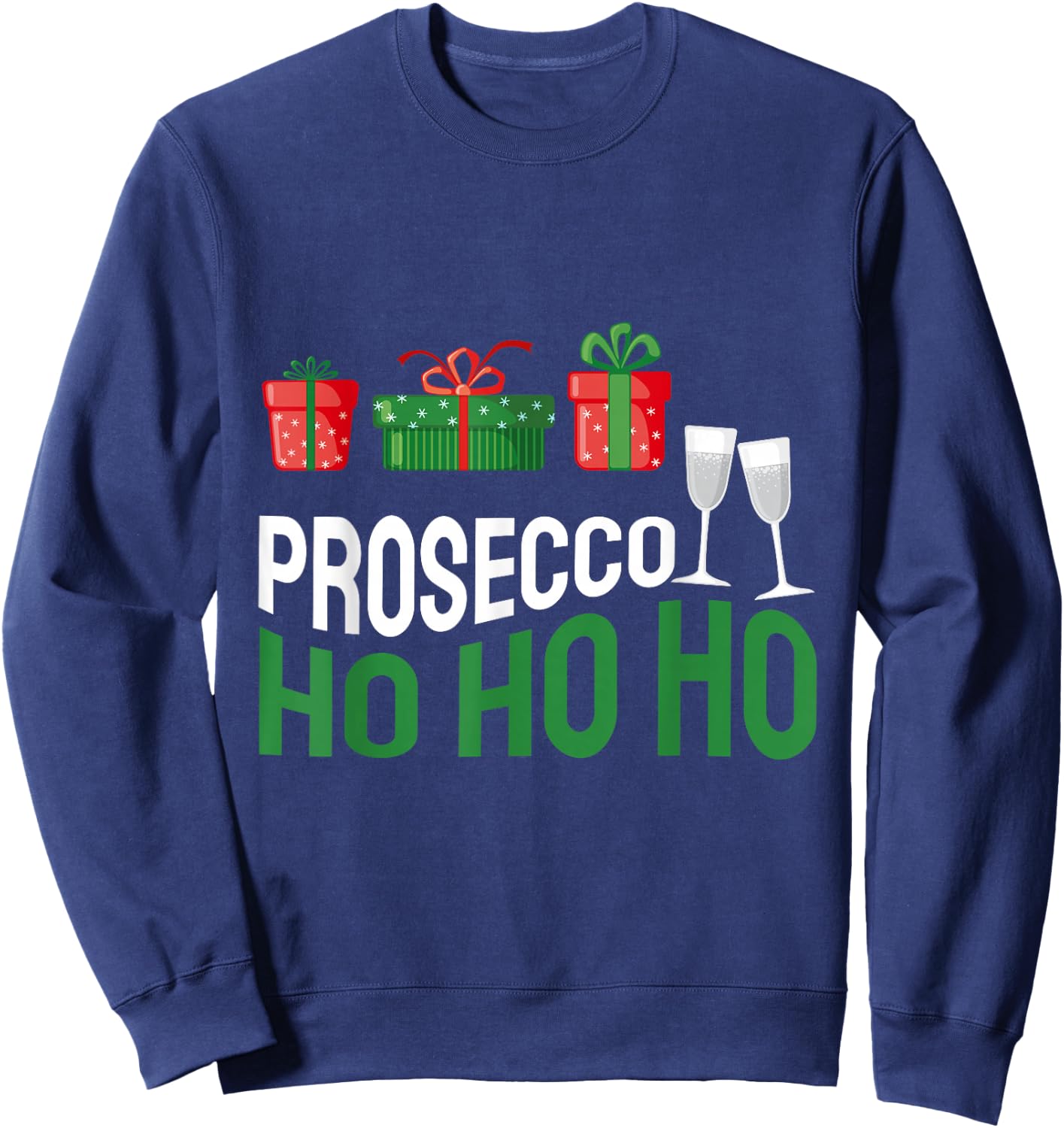 Prosecco Ho Ho Ho Christmas Sweatshirt - Sweatshirt | Navy