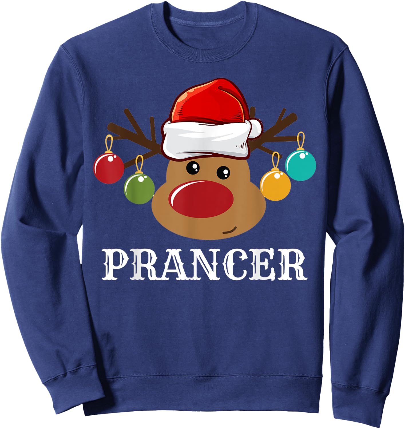 Santa Reindeer Prancer Xmas Group Costume Sweatshirt - Sweatshirt | Navy