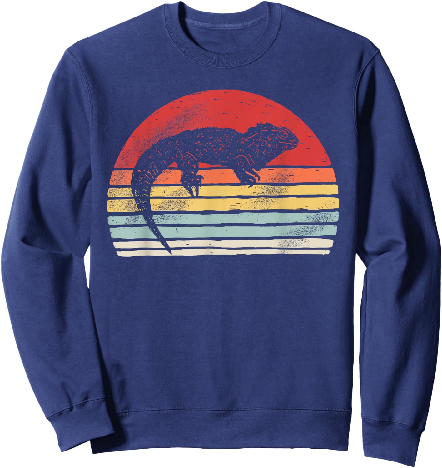 Vintage Retro Tuatara Sweatshirt - Sweatshirt | Navy