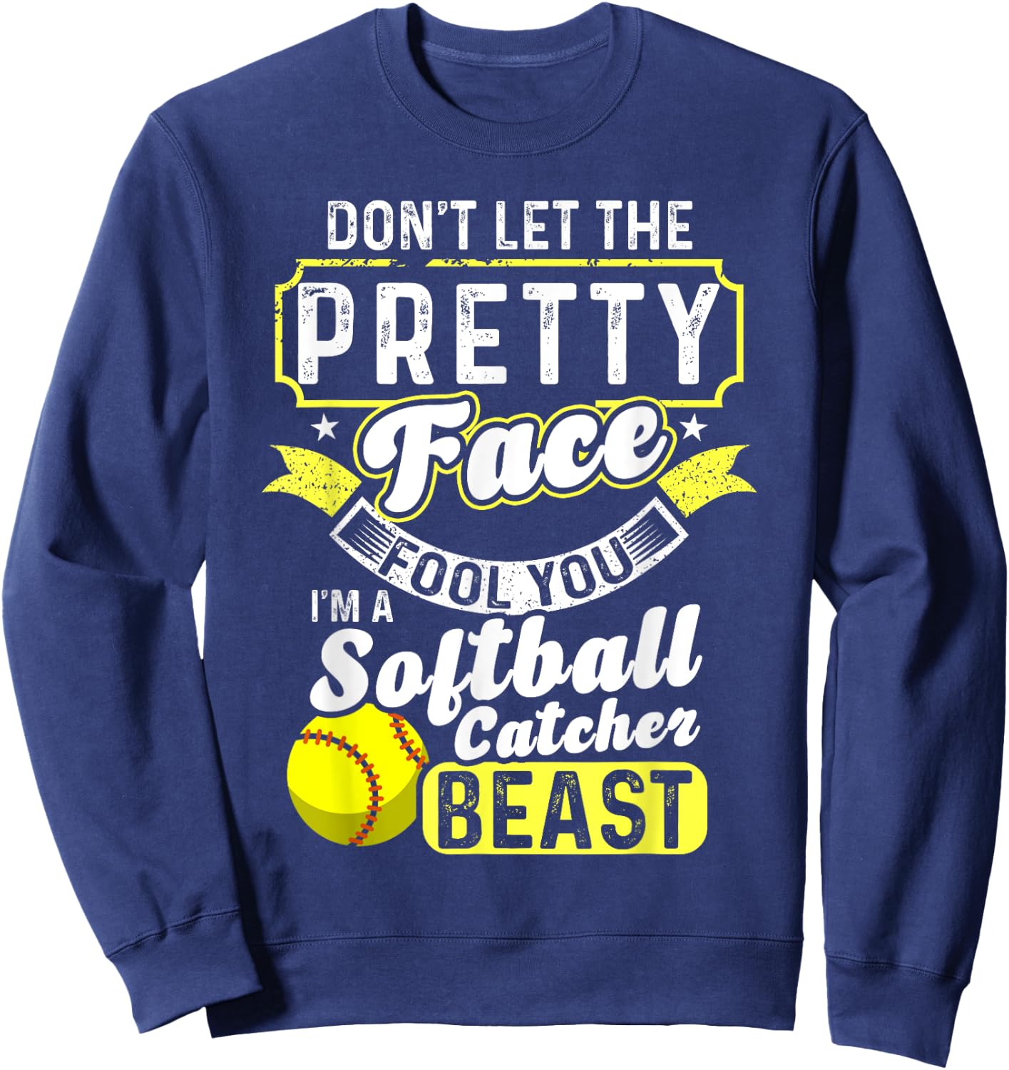 Catcher Softball Lovers Bat Ball Softball Player Sweatshirt - Sweatshirt | Navy