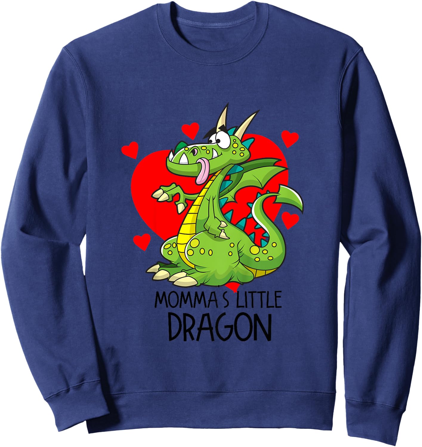 Kids Momma's Little Dragon Boys And Girls Dragon Graphic Sweatshirt - Sweatshirt | Navy