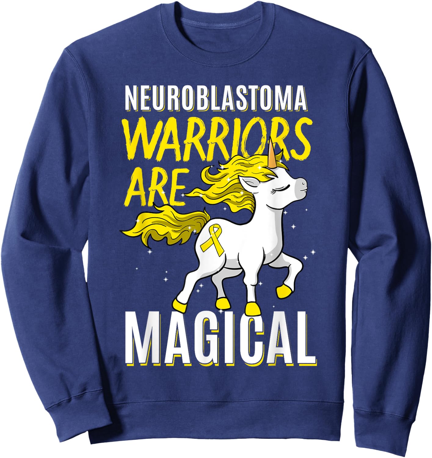 Neuroblastoma Warrior Nerve Tissue Unicorn Cancer Gift Sweatshirt - Sweatshirt | Navy