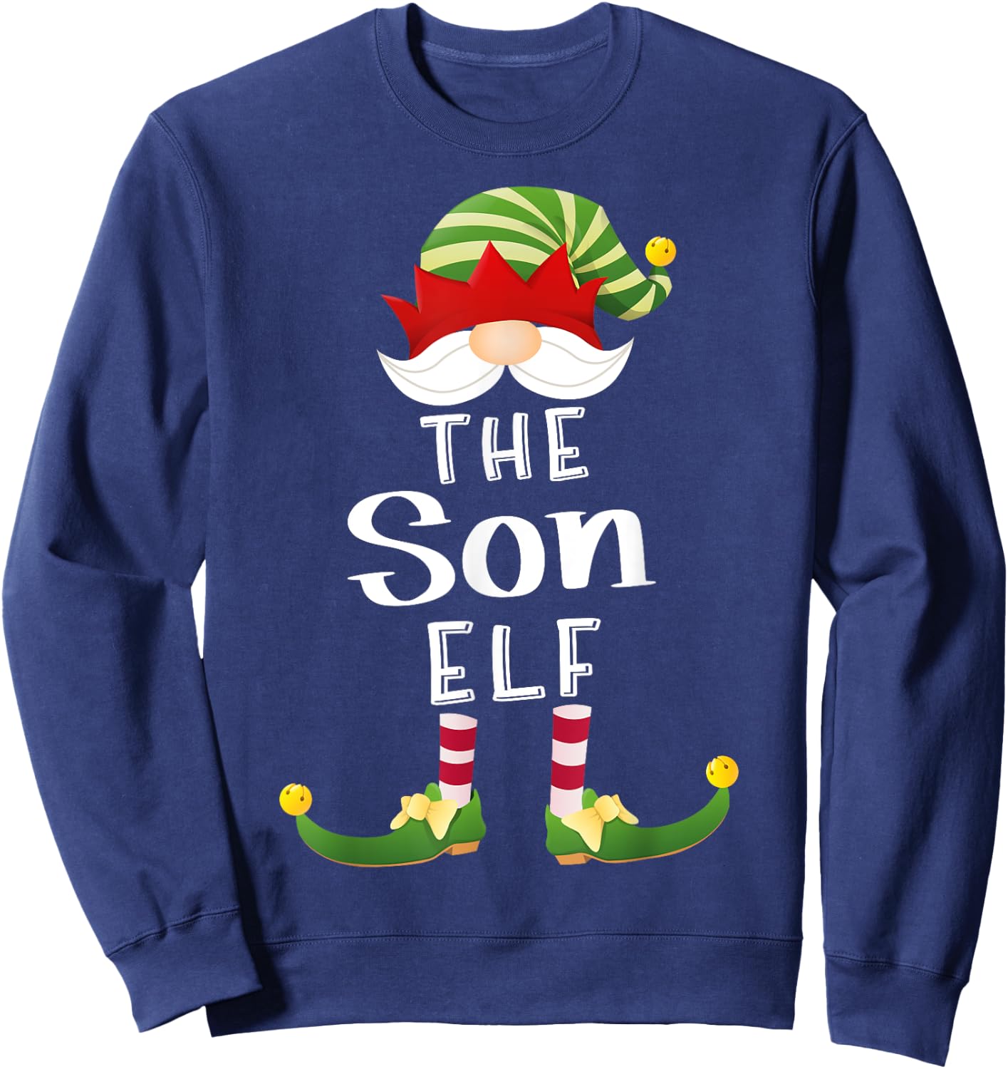 Son Elf Group Christmas Funny Pajama Party Sweatshirt - Sweatshirt | Navy