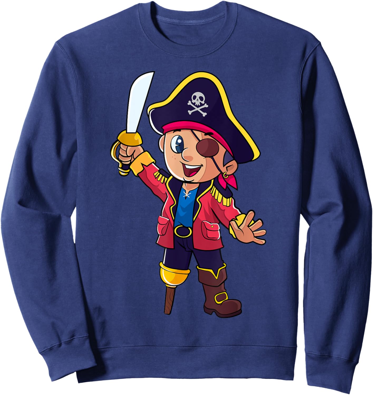 Pirate Captain Kids Boys Toddlers Birthday Themed Party Sweatshirt - Sweatshirt | Navy