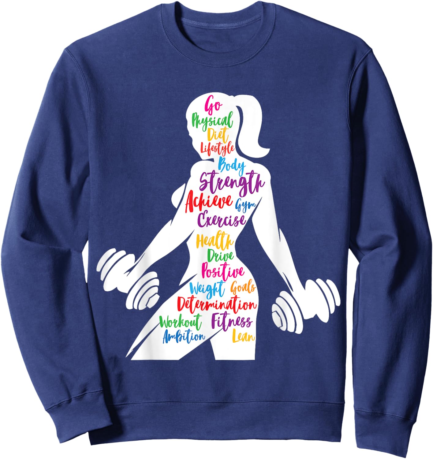 Women Gym Motivation Workout Motivational Fitness Lover Gift Sweatshirt - Sweatshirt | Navy