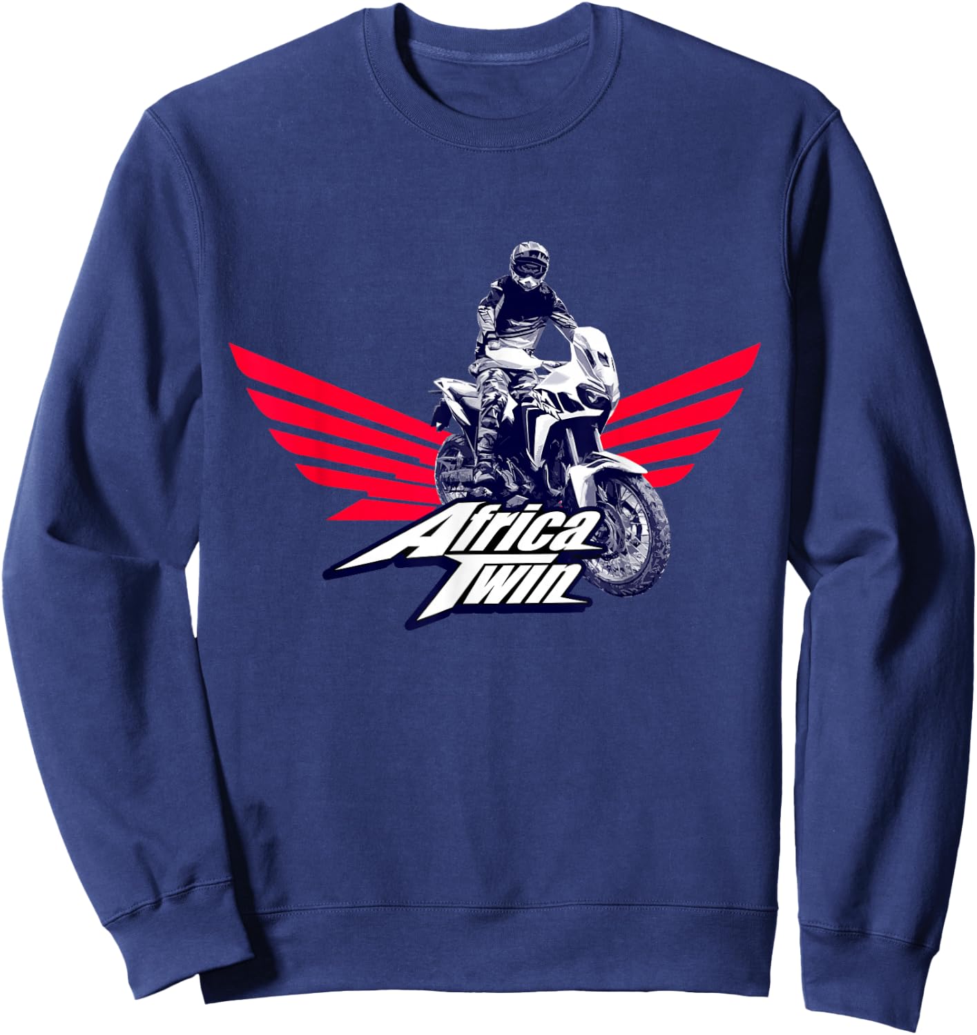Africa Touring Twin Motorcycle Stripe Logo Sweatshirt - Sweatshirt | Navy