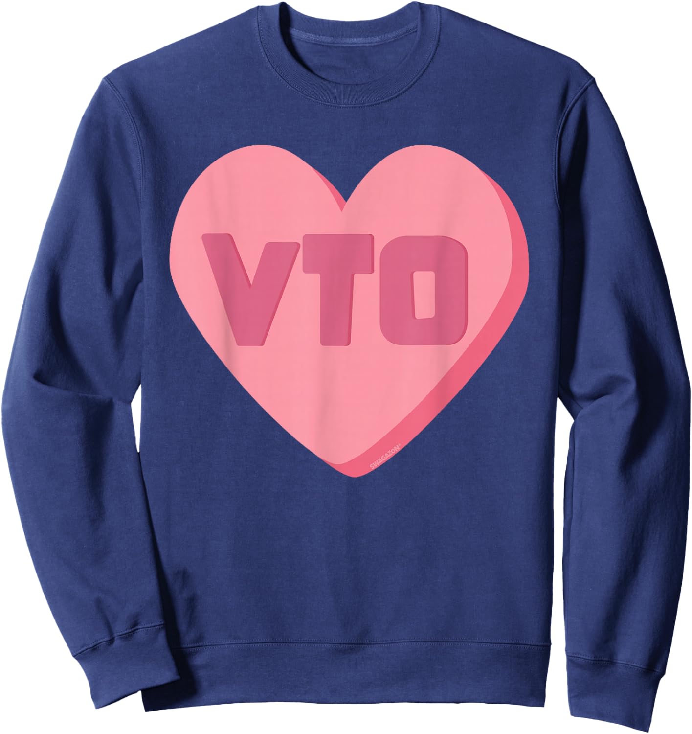 VTO Heart Valentines Day Candy Swagazon Associate Coworkers Sweatshirt - Sweatshirt | Navy