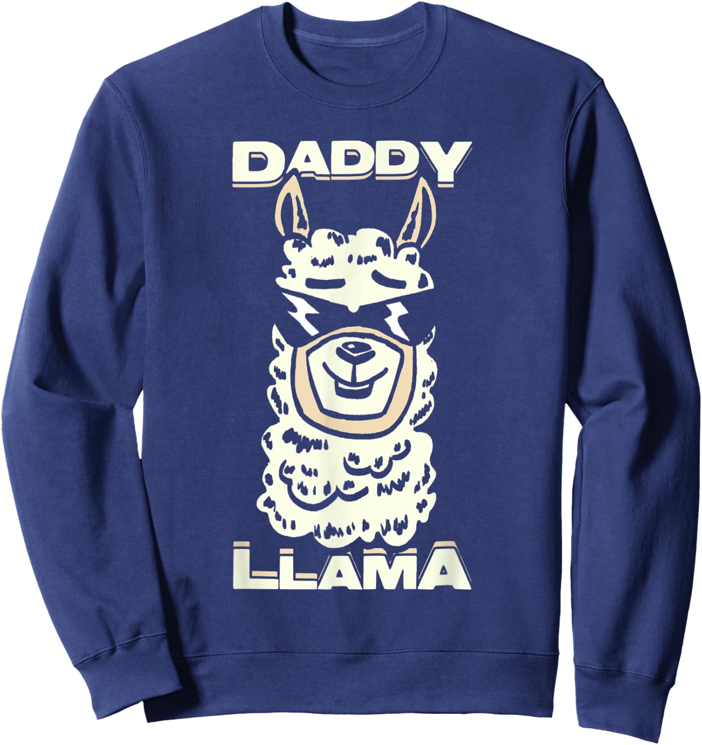 Daddy Llama Fathers Day Sweatshirt - Sweatshirt | Navy