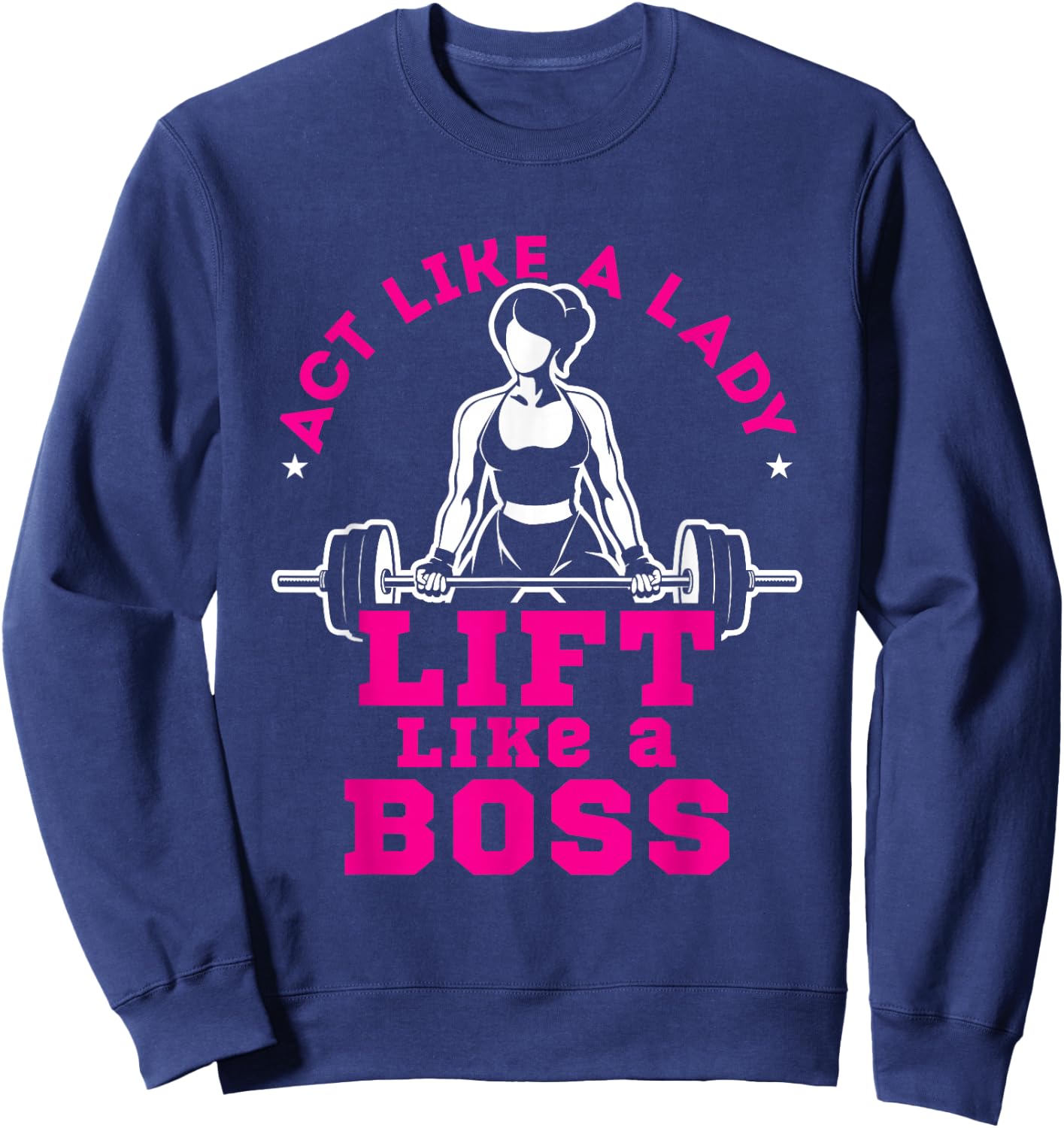 Motivational Workout Women Cute Fitness Gym Weightlifting Sweatshirt - Sweatshirt | Navy