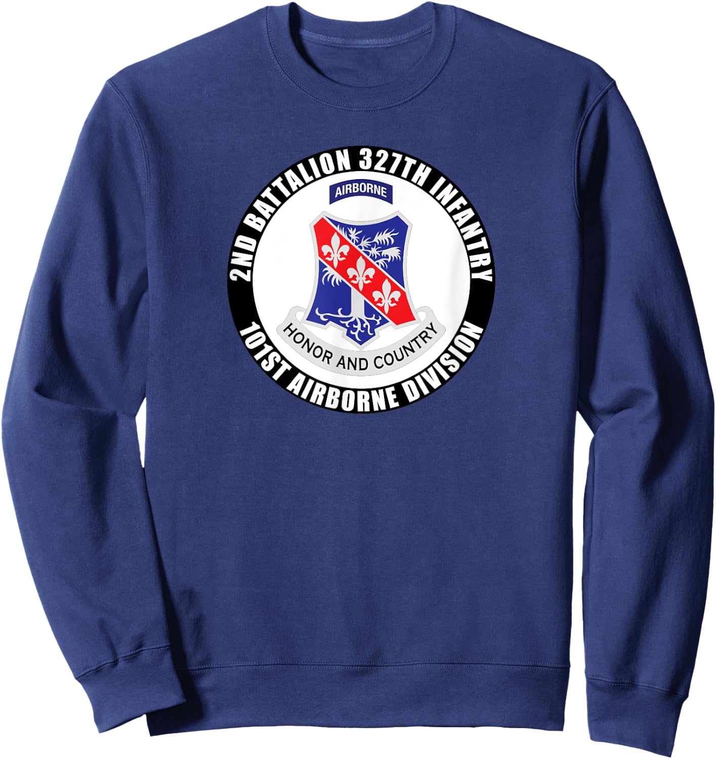 SoldierTees 2nd Battalion 327th Infantry, 101st Airborne Division Veteran - Black, Men's Size Small Sweatshirt - Sweatshirt | Navy