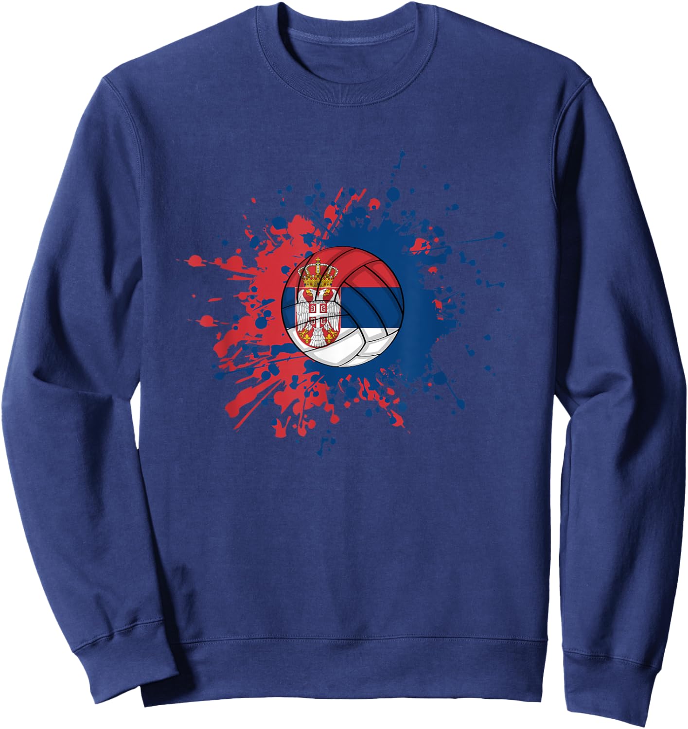 Serbian Volleyball With The Flag Of Serbia Sweatshirt - Sweatshirt | Navy