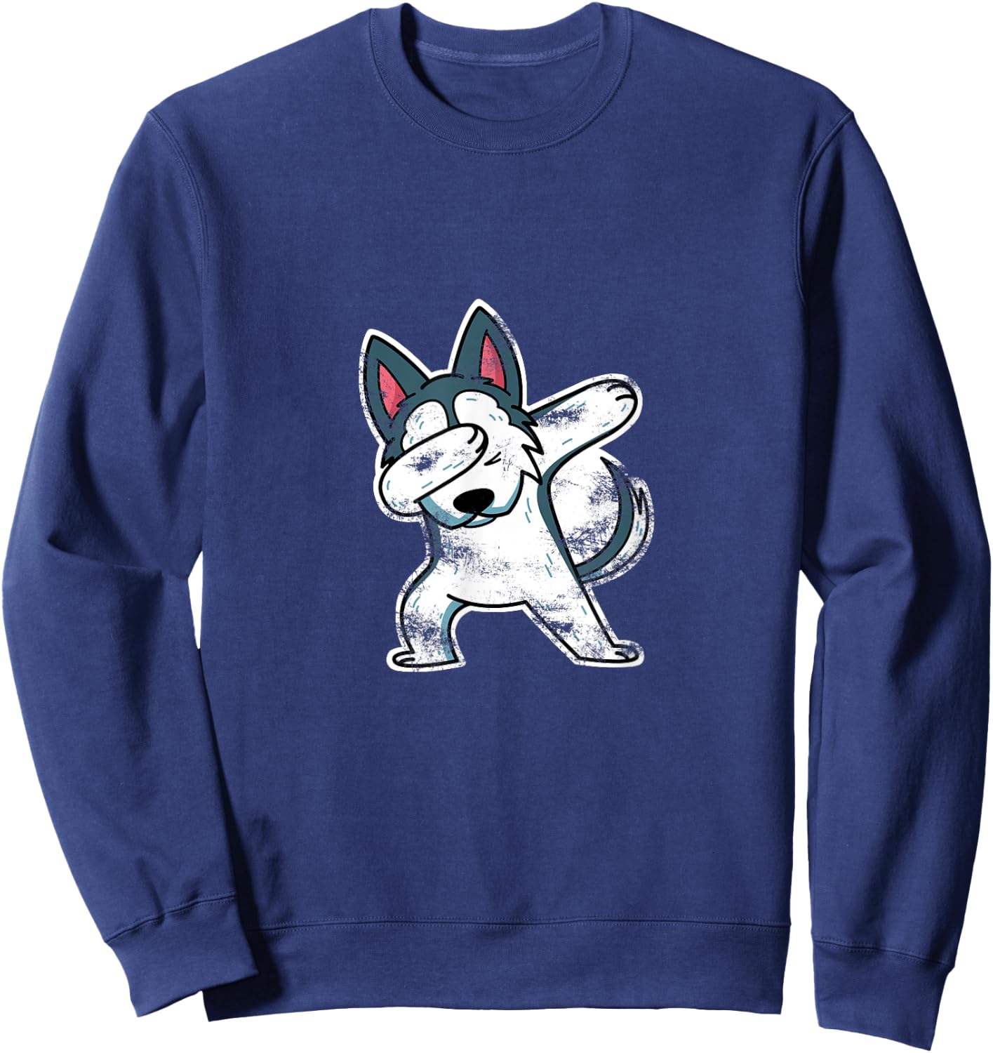 Husky Dog Lover Gift Dabbing Husky Women Kids Sweatshirt - Sweatshirt | Navy