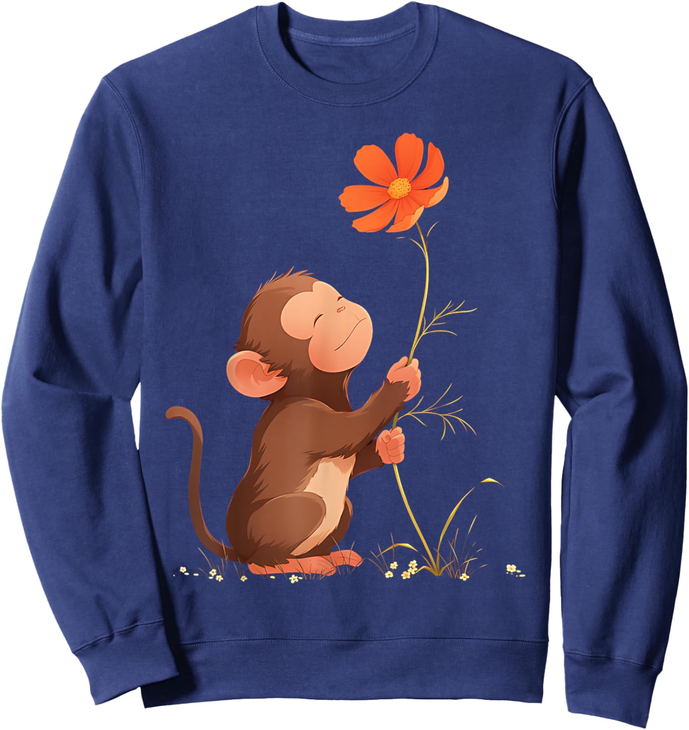 Cute Monkey Flower Sweatshirt - Sweatshirt | Navy