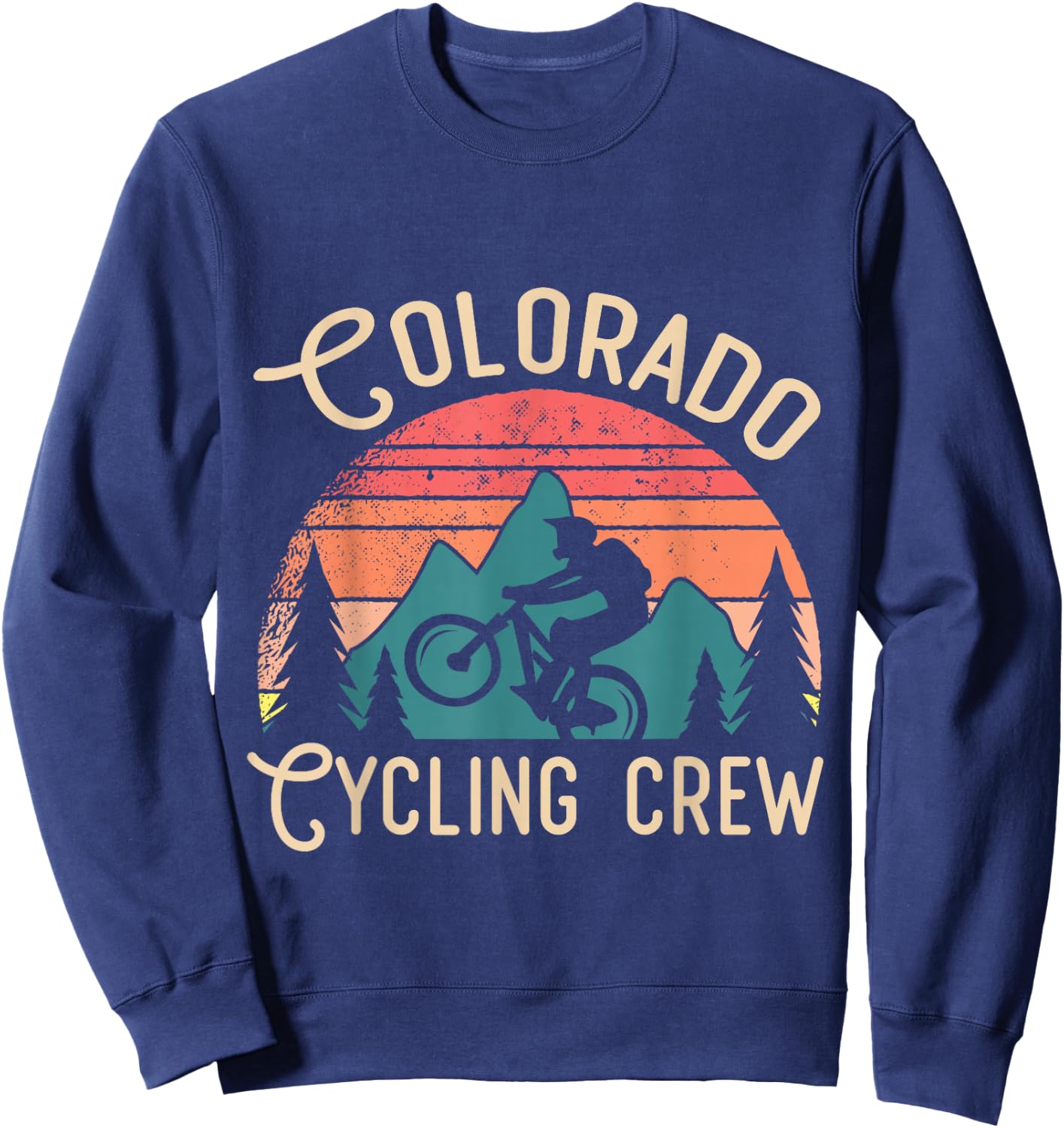 Mountain Bike Bicycle Cycling Colorado Sweatshirt - Sweatshirt | Navy