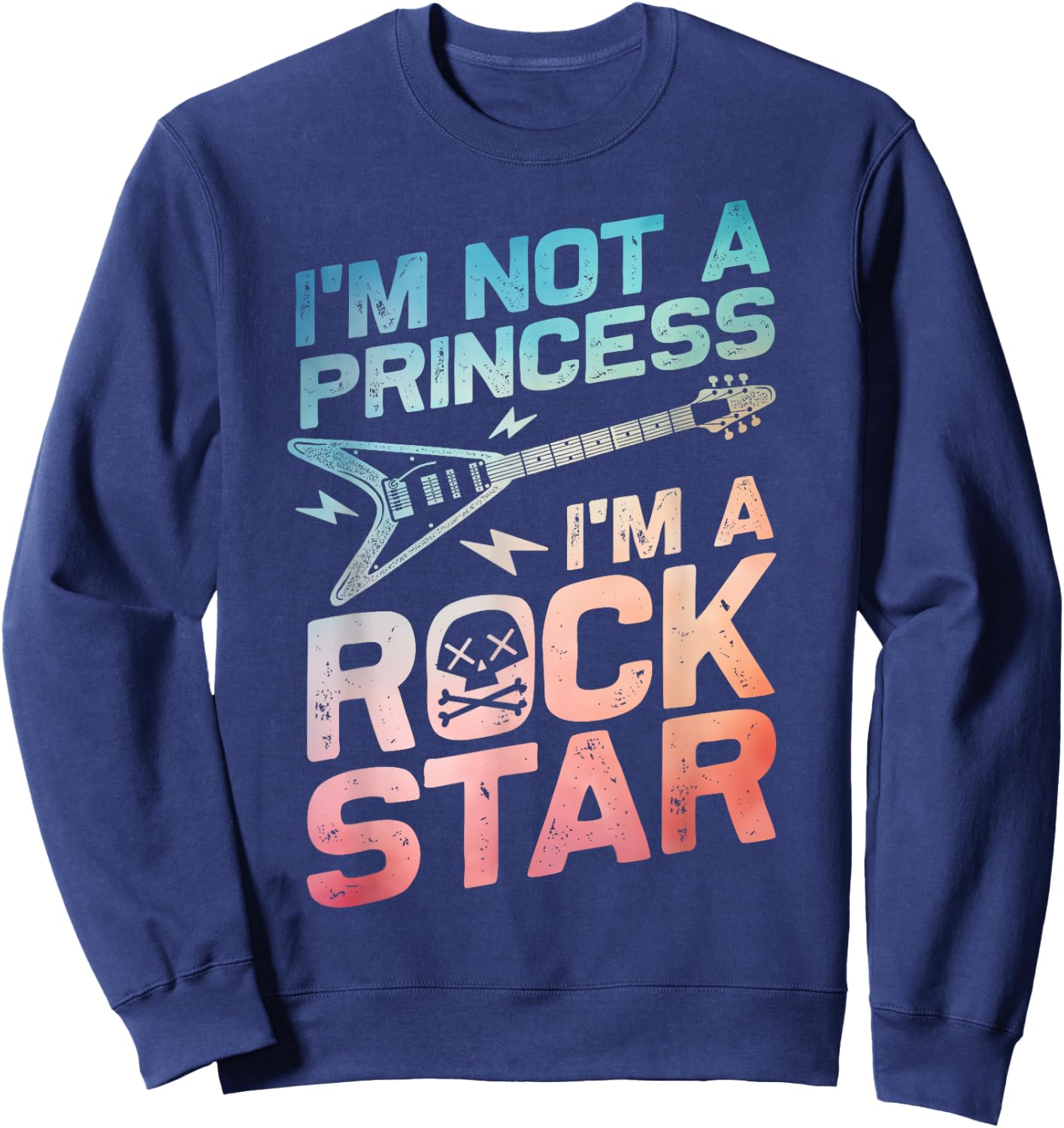 Rockstar Girls Punk Rocker Rock And Roll Princess Sweatshirt - Sweatshirt | Navy