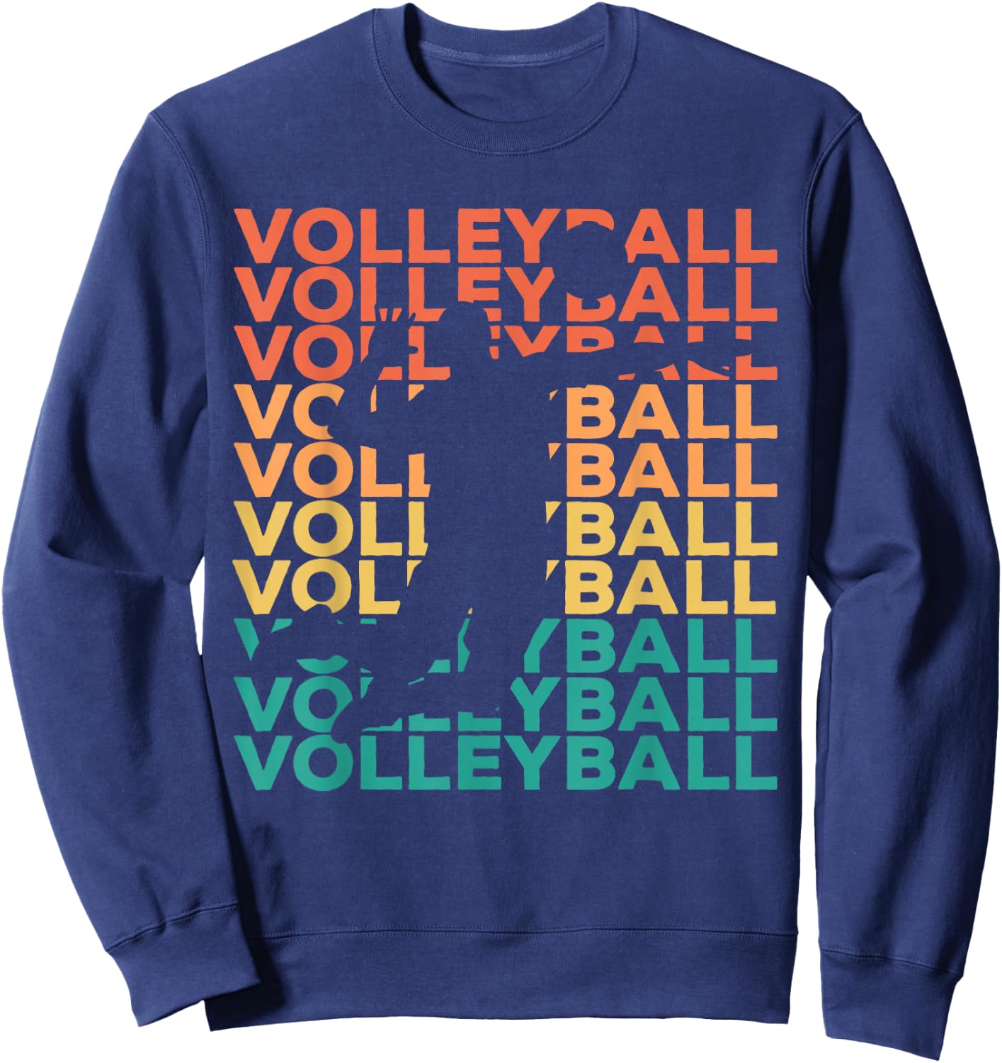 Retro Vintage Volleyball Gift Volleyball Players Sweatshirt - Sweatshirt | Navy