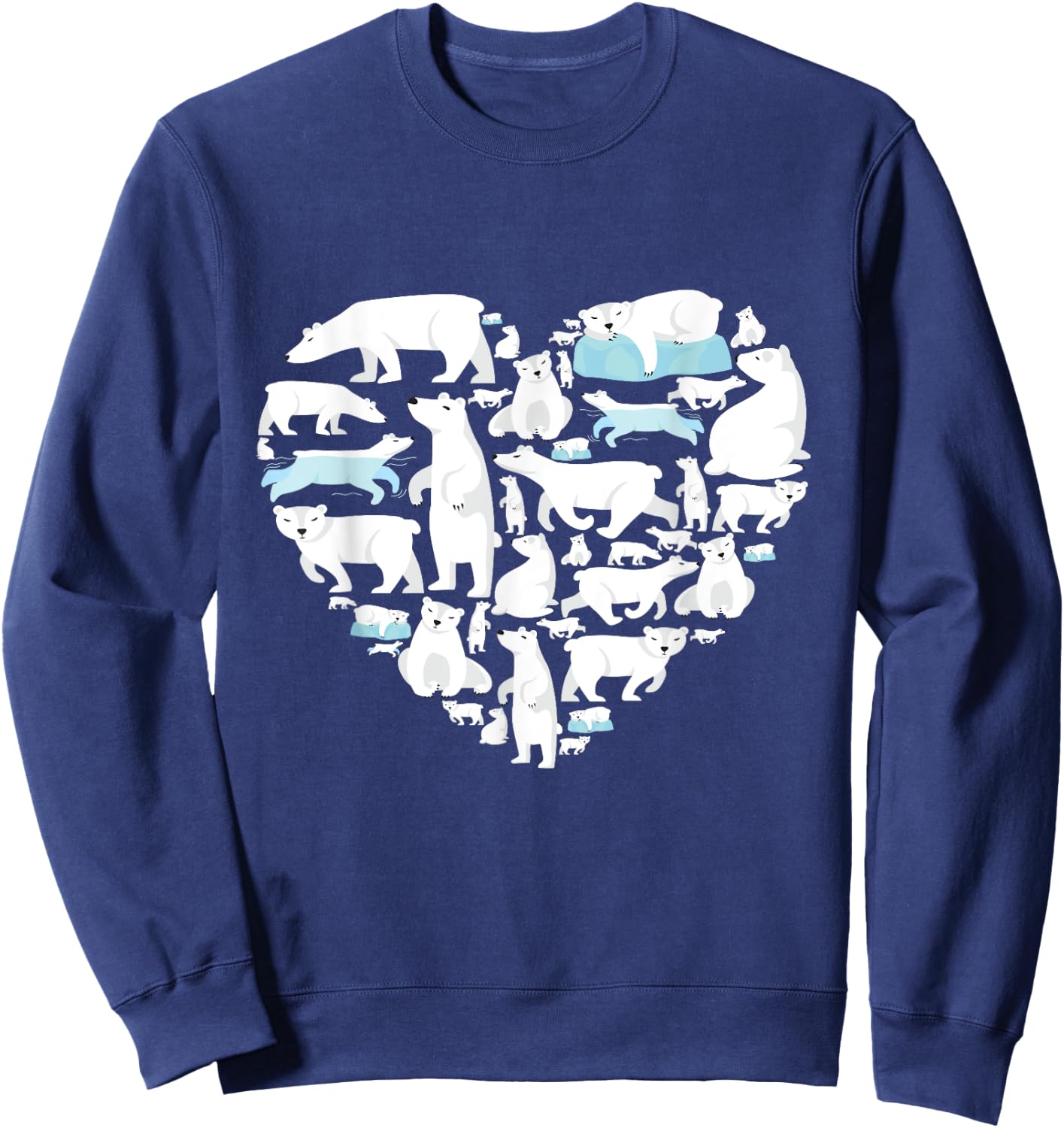 Polar Bear Lover polar bear heart valentine gift men women Sweatshirt - Sweatshirt | Navy