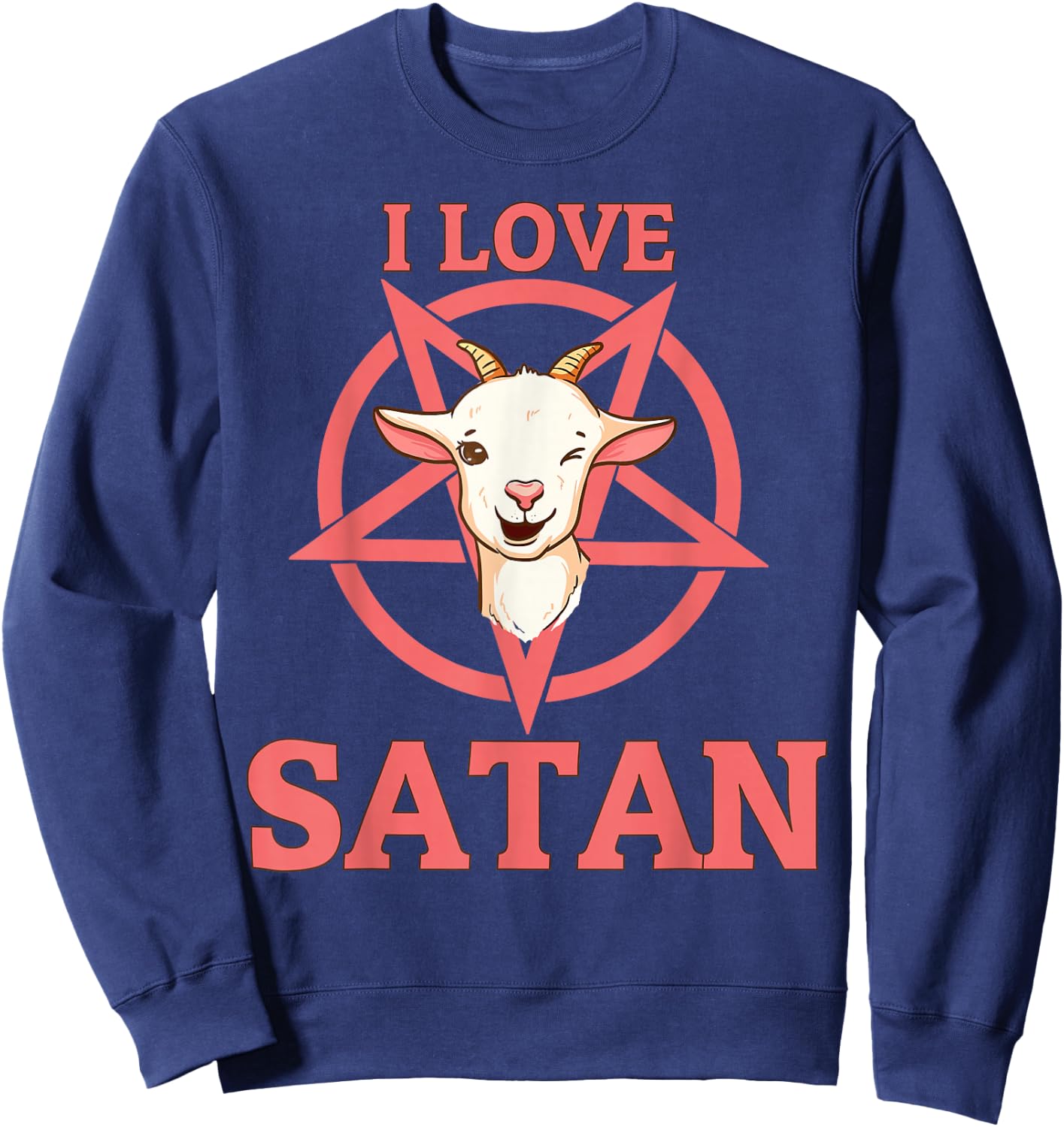 I Love Satan Sweatshirt - Sweatshirt | Navy