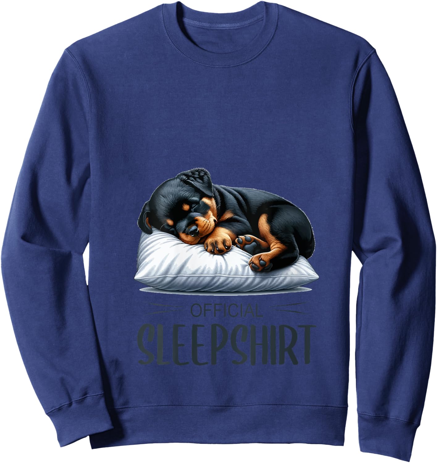 Pajamas Official sleep shirt cute dog Rottweiler V-Neck Sweatshirt - Sweatshirt | Navy