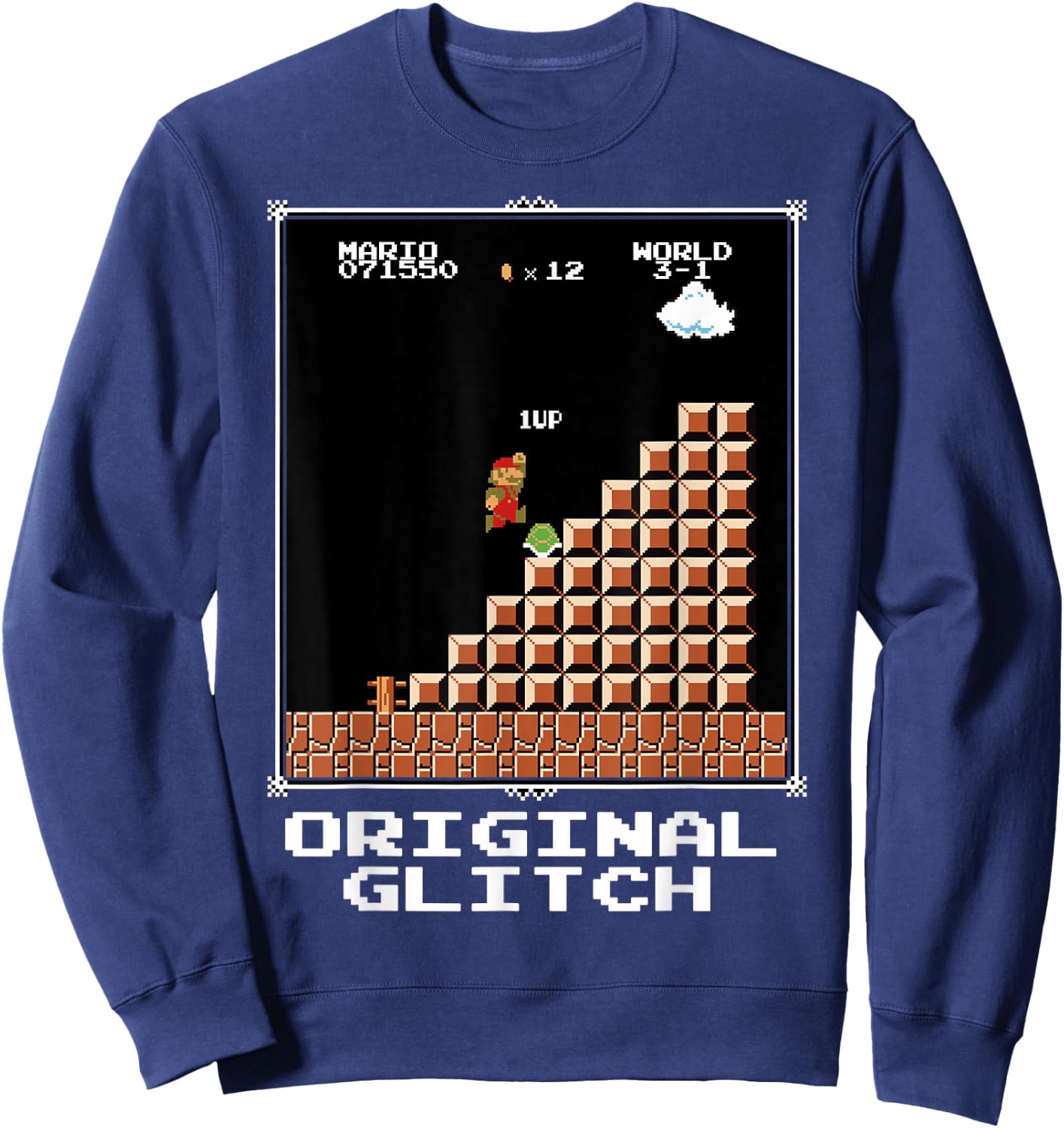 Super Mario Original Glitch Poster Sweatshirt - Sweatshirt | Navy