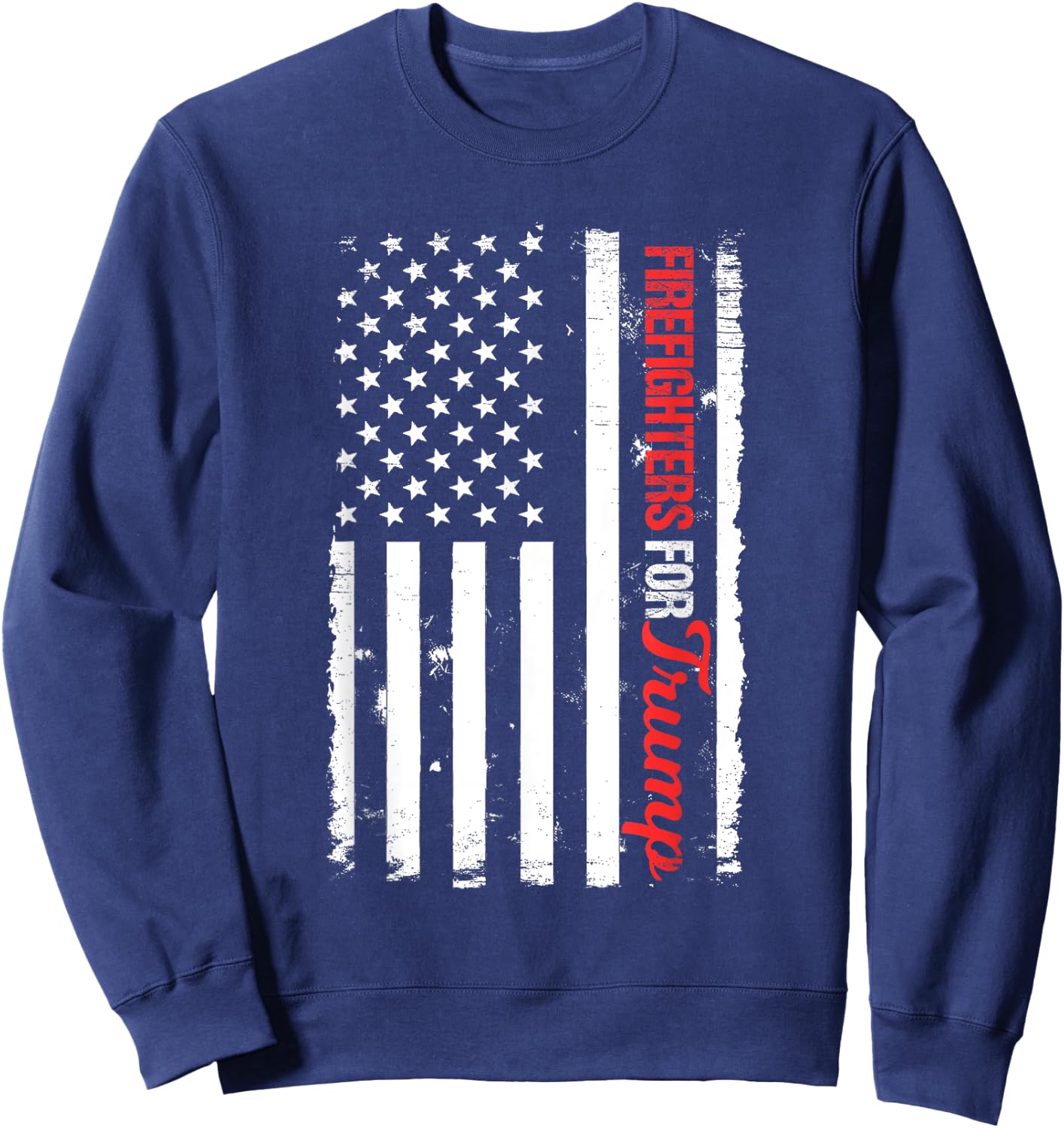 Firefighters For Donald Trump Thin Red Line Fireman Gift Sweatshirt - Sweatshirt | Navy