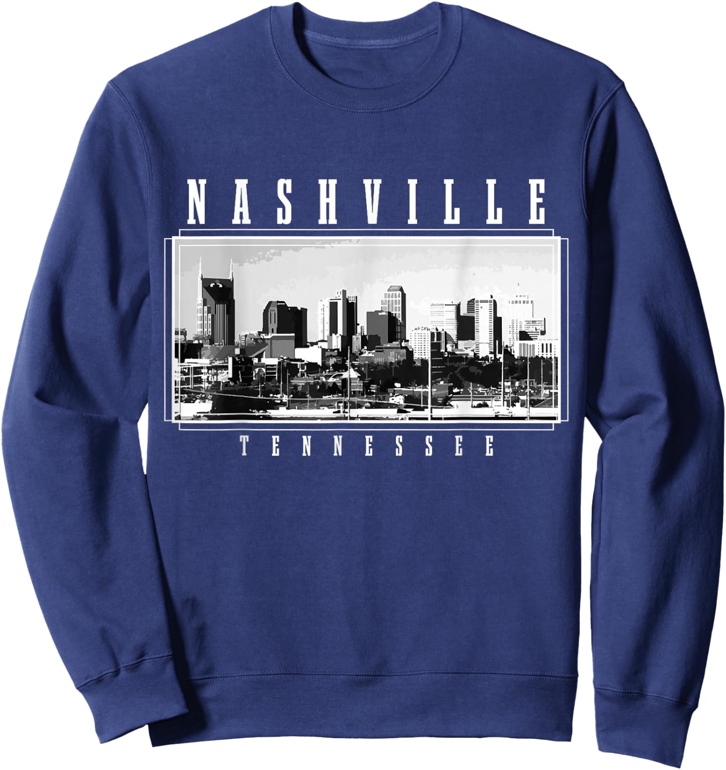 Nashville Skyline Tennessee Vintage USA America Souvenir Sweatshirt - Sweatshirt | Navy