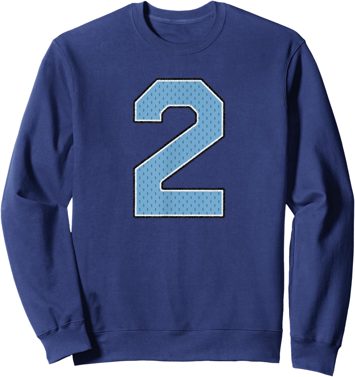 Sports Jersey Player Supporter Light Blue Number 2 Sweatshirt - Sweatshirt | Navy