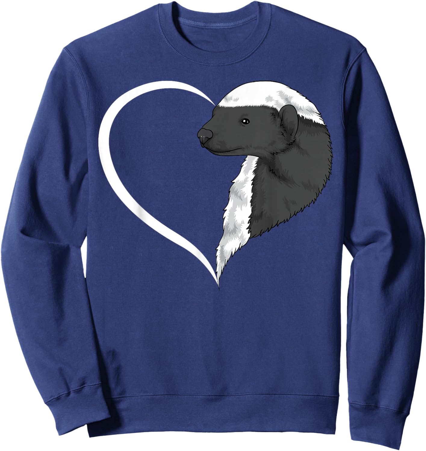 Honey Badger Shirts Girls Heart Cute Honey Badger Sweatshirt - Sweatshirt | Navy