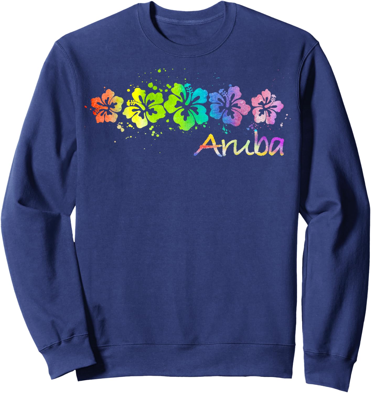 Aruba Watercolor Beach & Surf Sweatshirt - Sweatshirt | Navy