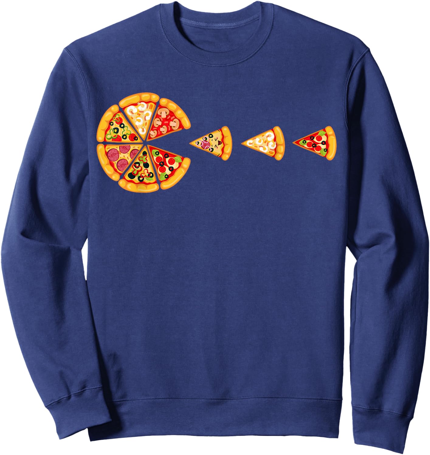 I Love Pizza | Pizza Party | Pizza Pie Slice | Pizza Lover Sweatshirt - Sweatshirt | Navy