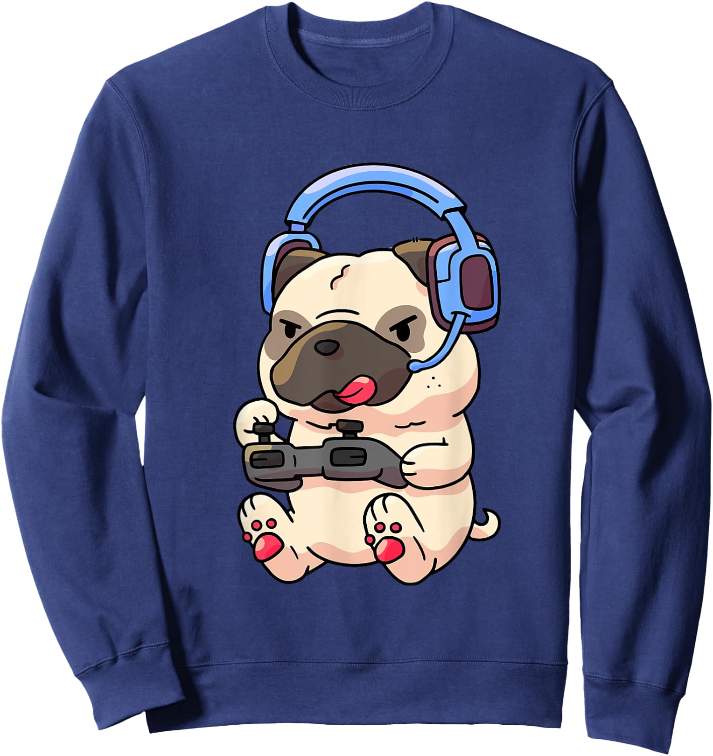 Gamer Pug Gaming Pugs Video Game Gift Small Sweatshirt - Sweatshirt | Navy