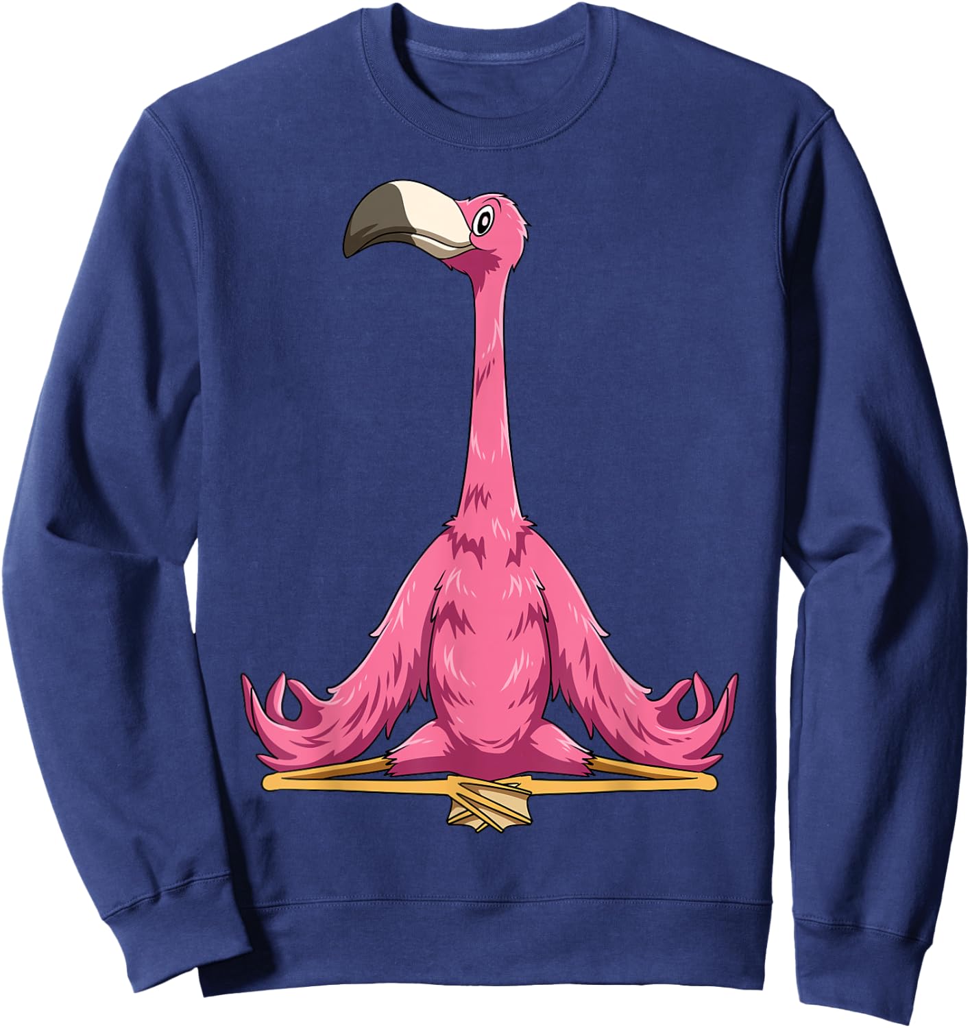 Flamingo Yoga Pose Flamingo Meditation Flamingo Doing Yoga Sweatshirt - Sweatshirt | Navy