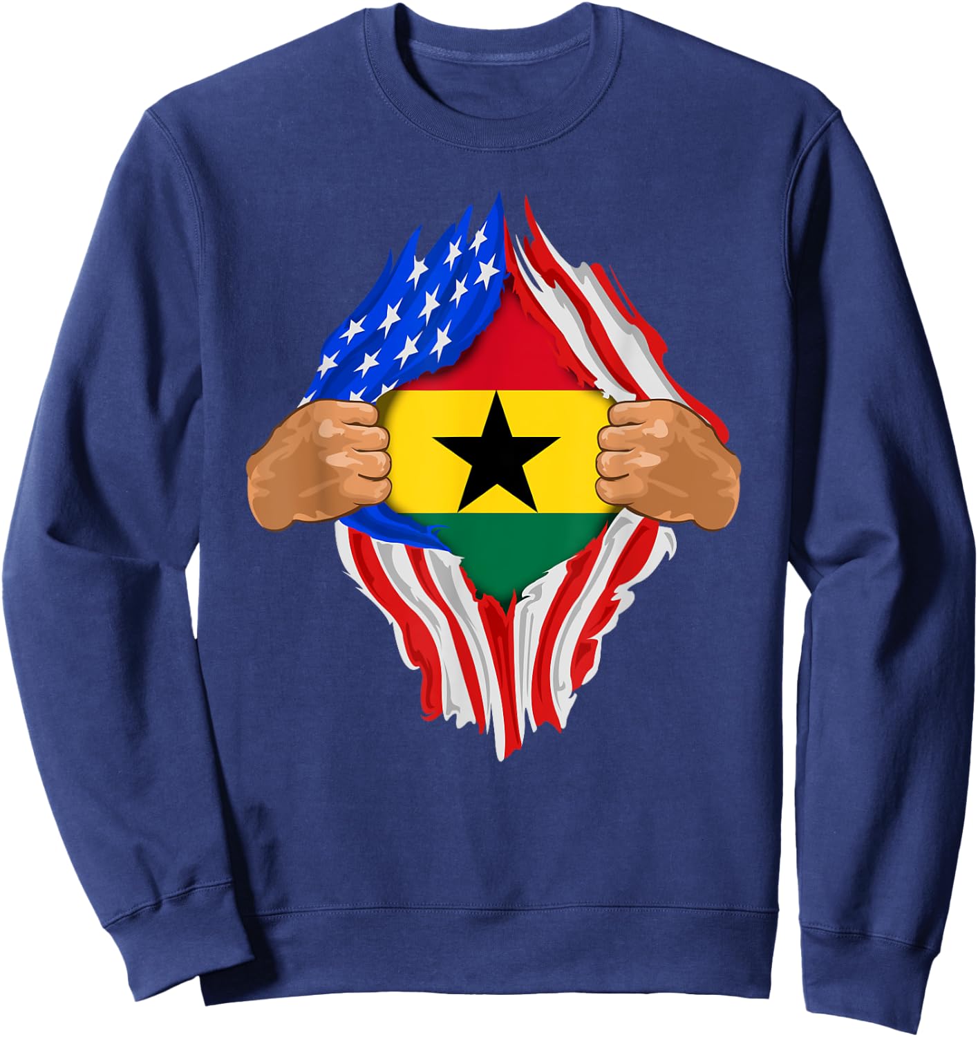 Ghanaian Blood Inside Me | Ghana Flag Gift Sweatshirt - Sweatshirt | Navy