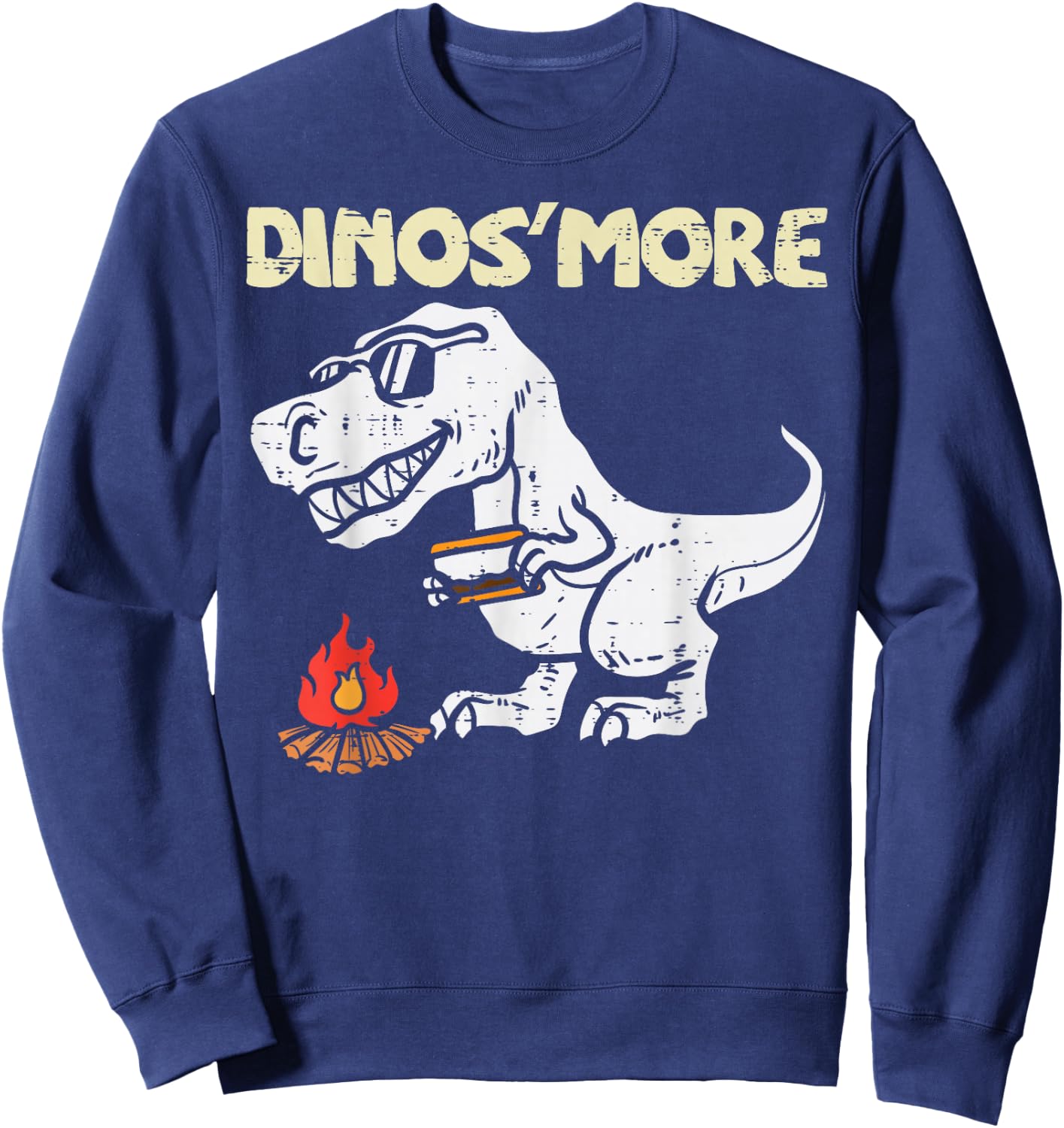 Dino smore Funny Camping Trex Dinosaur Camper Kids Boys Sweatshirt - Sweatshirt | Navy