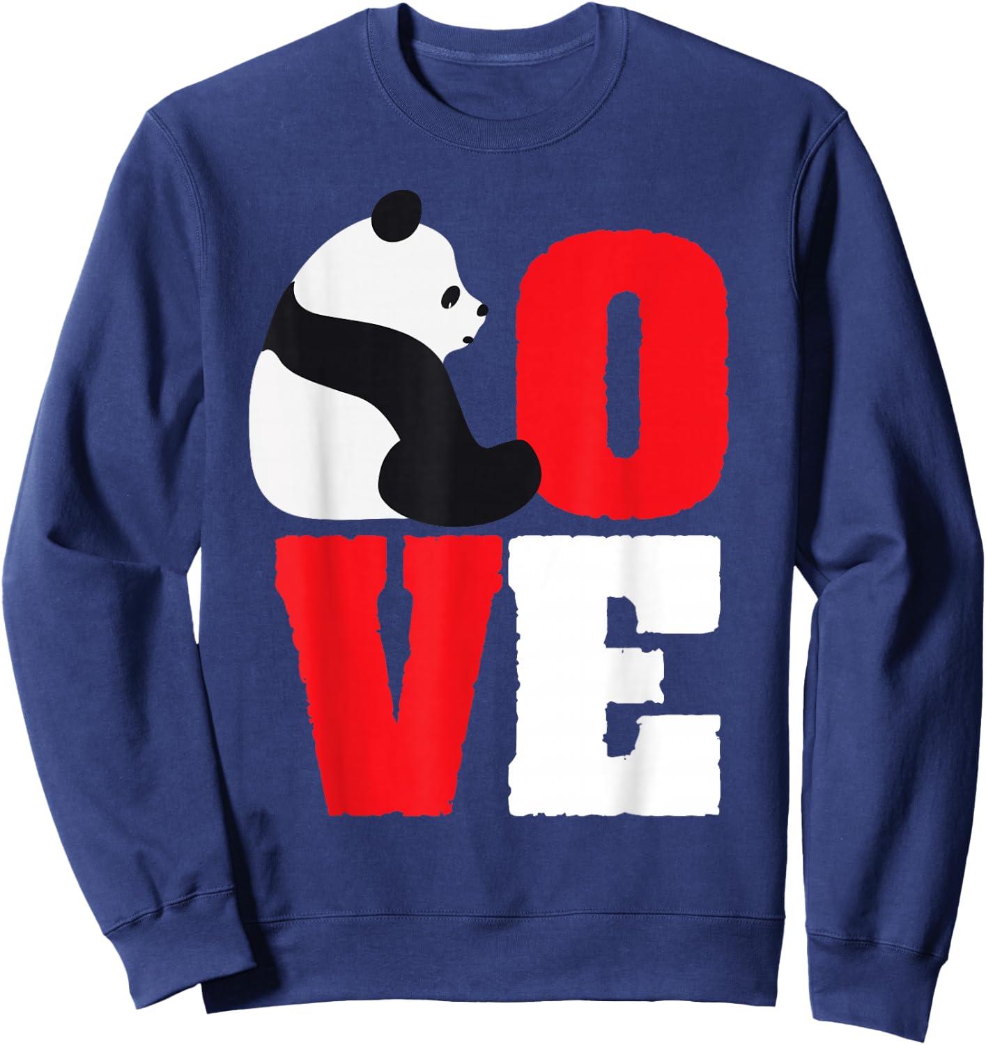 Panda Bear Shirt Black And White Panda Love Sweatshirt - Sweatshirt | Navy