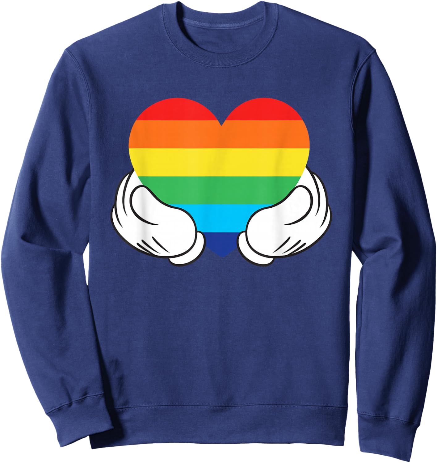 Disney Mickey Mouse Hands Rainbow Sweatshirt - Sweatshirt | Navy