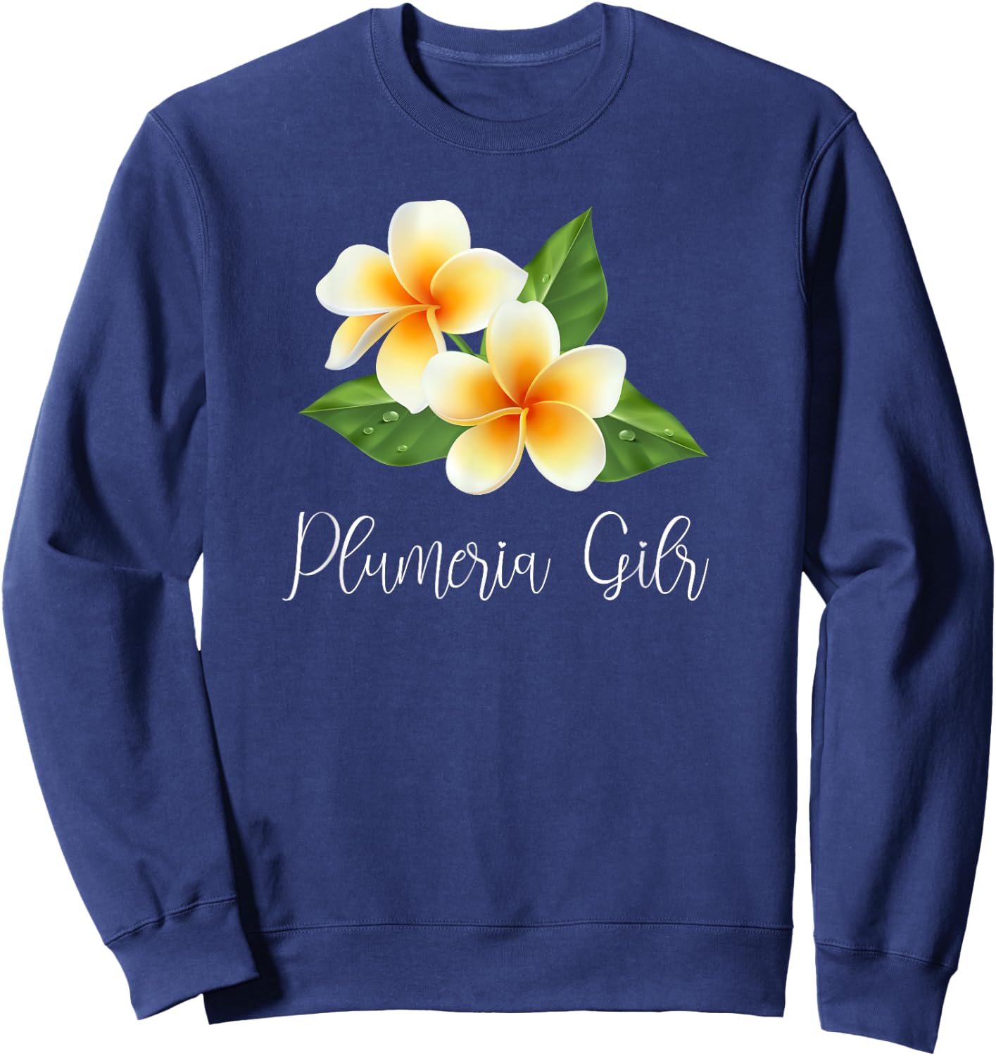 Gardening-design Tropical Plumeria (Frangipania) Sweatshirt - Sweatshirt | Navy