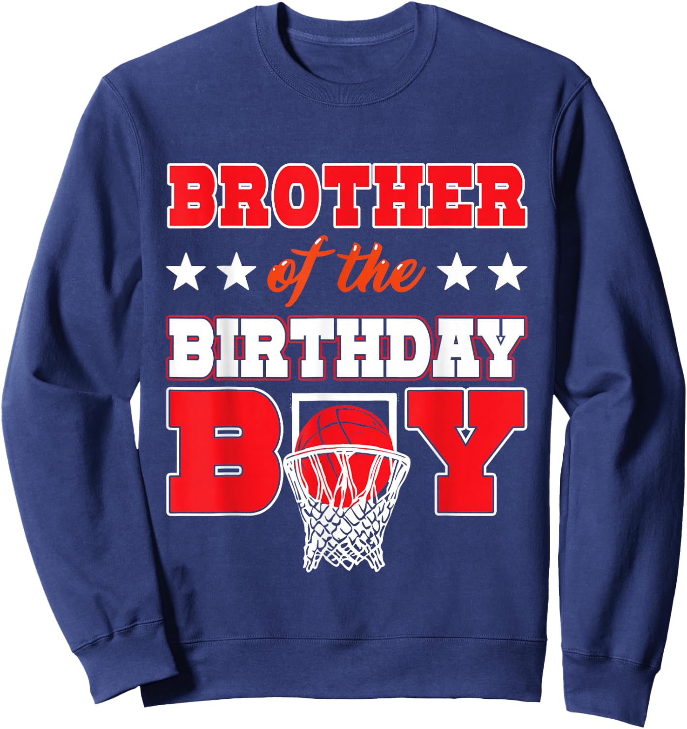 Basketball Party Brother of the Birthday Boy Baller Family Sweatshirt - Sweatshirt | Navy