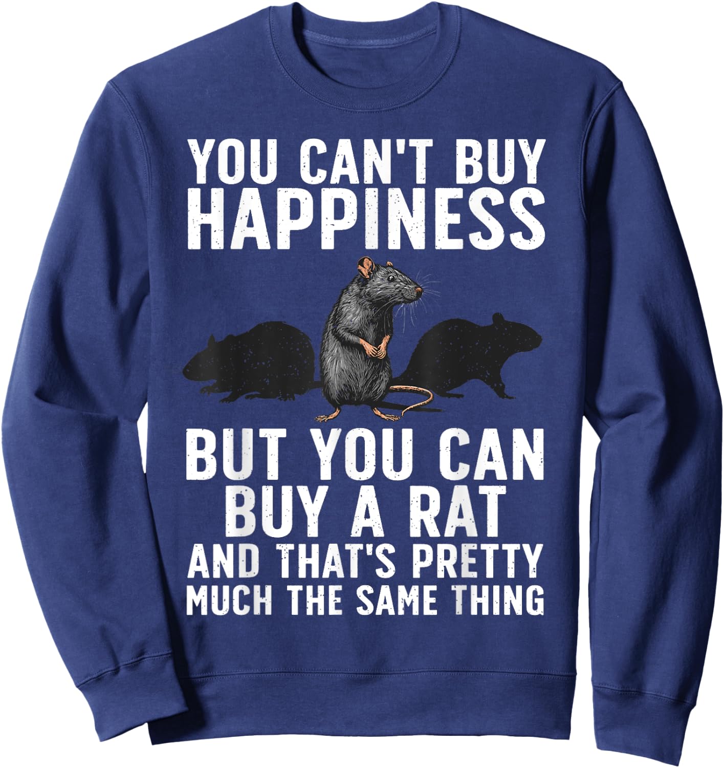 Funny Rat Women Kids Animal Lover Mouse Pet Rodent Sweatshirt - Sweatshirt | Navy