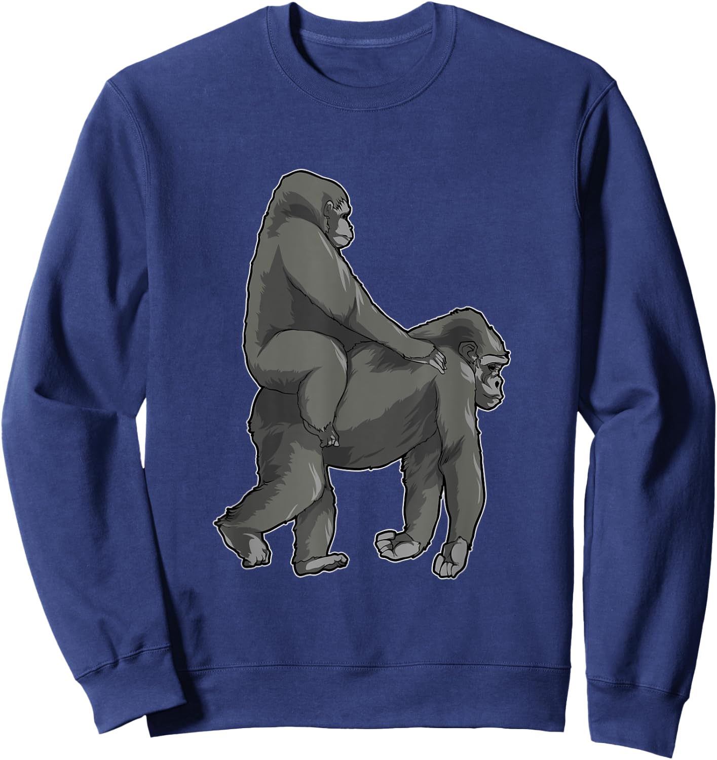 Ride Wife Gorilla Meme Funny Monkey Memes Sweatshirt - Sweatshirt | Navy