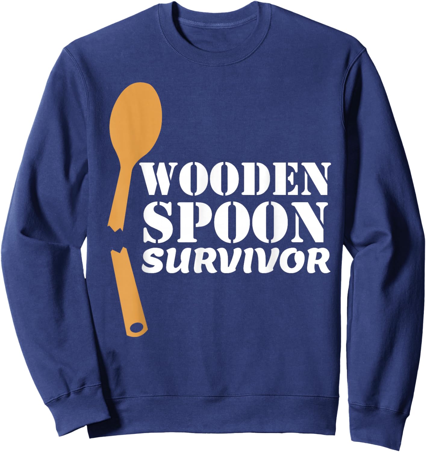 90s Wooden Spoon Survivor Funny Nostalgic Italian Joke Sweatshirt - Sweatshirt | Navy