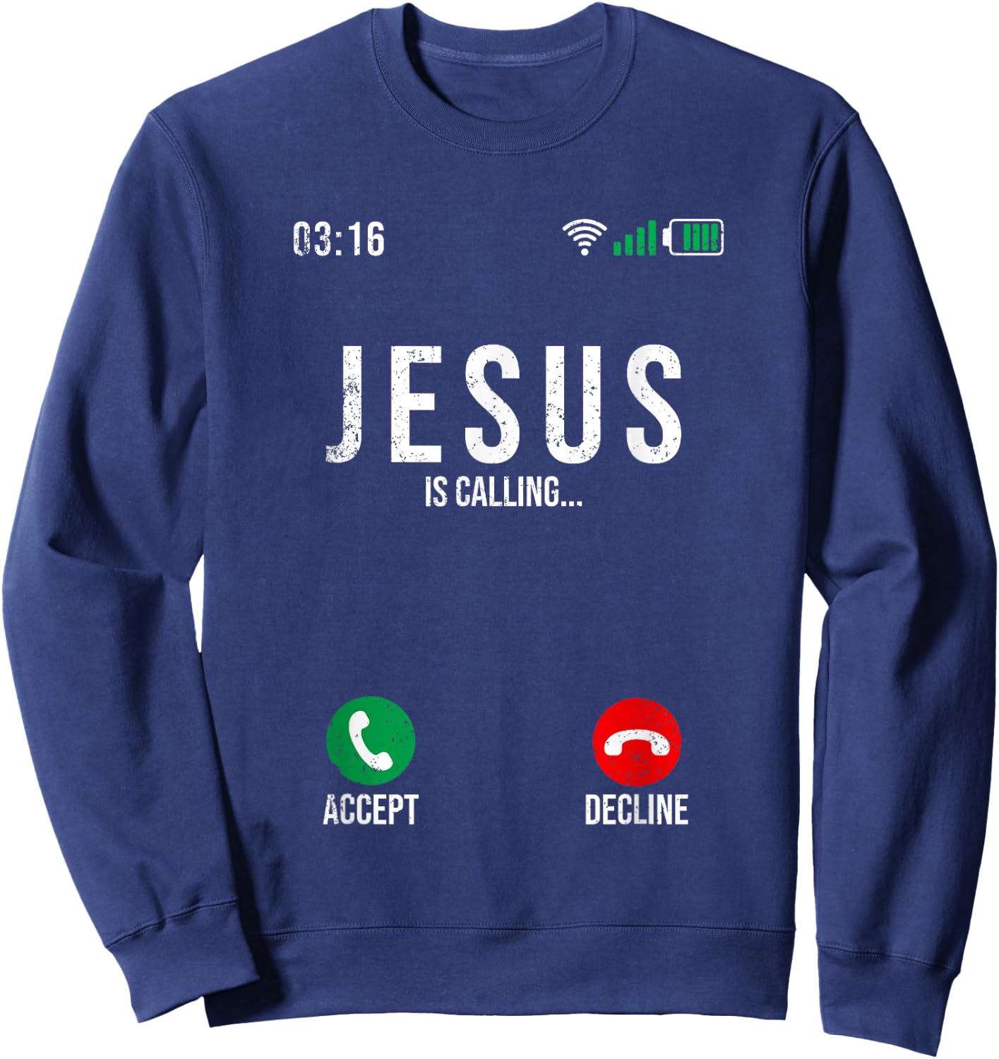 Jesus Is Calling - Jesus is calling I must go Sweatshirt - Sweatshirt | Navy