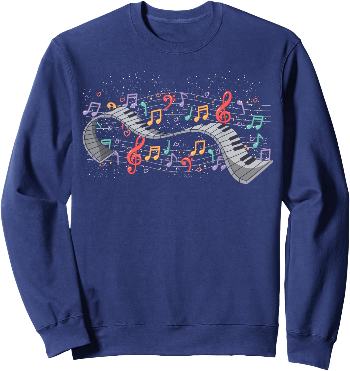Colorful Music Notes Pianist Classical Music Piano Sweatshirt - Sweatshirt | Navy