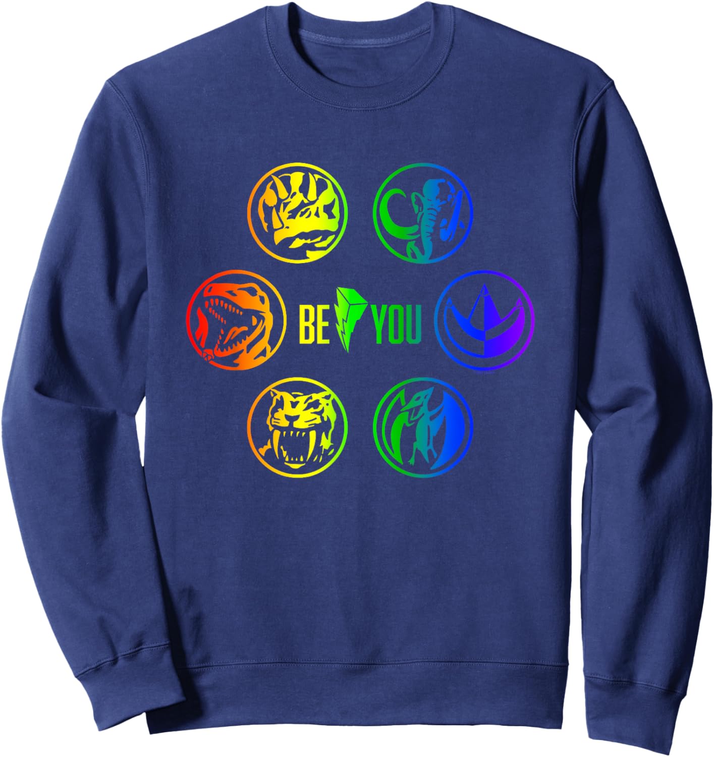 Power Rangers Be You Rainbow Ranger Emblem Coins Sweatshirt - Sweatshirt | Navy