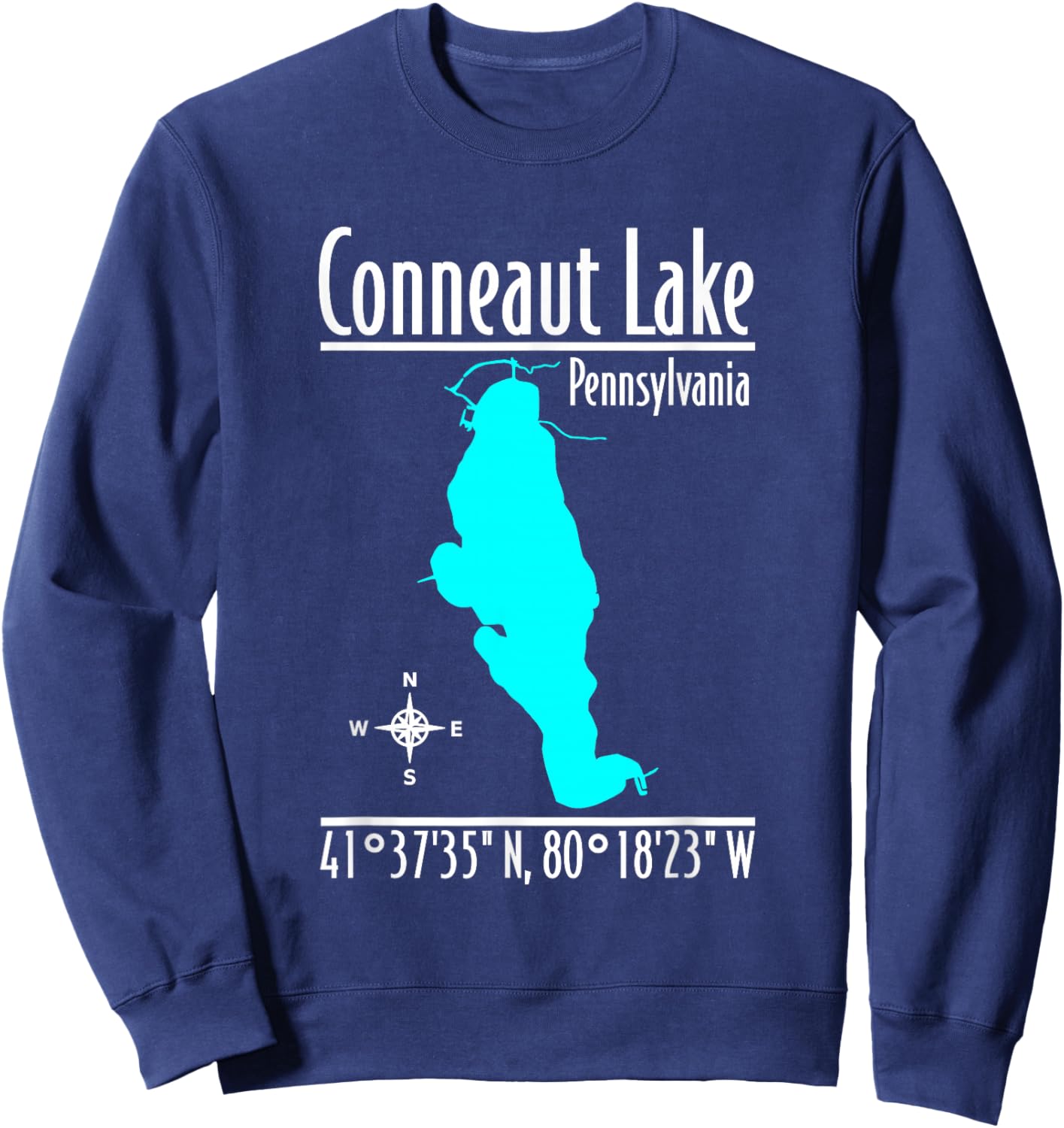 Modern Conneaut Lake - Pennsylvania Sweatshirt - Sweatshirt | Navy