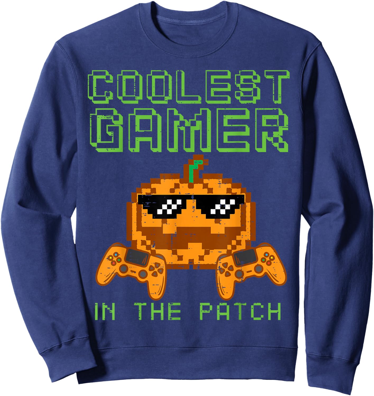 Halloween Coolest Gamer Patch Gaming Costume Men Boys Kids Sweatshirt - Sweatshirt | Navy