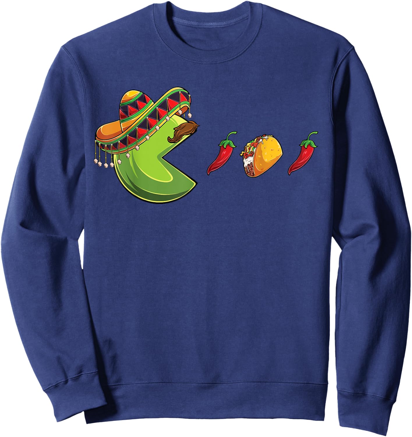 Funny eating Tacos Cinco de Mayo Boys Kids woman Men Mexican Sweatshirt - Sweatshirt | Navy