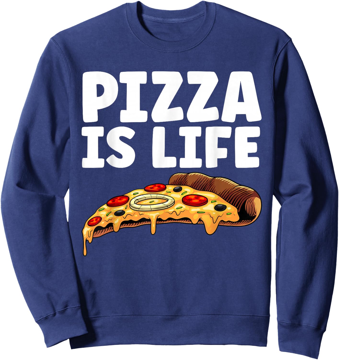 Cool Pizza Women Hawaiian Pizza Lovers Italian Food Sweatshirt - Sweatshirt | Navy
